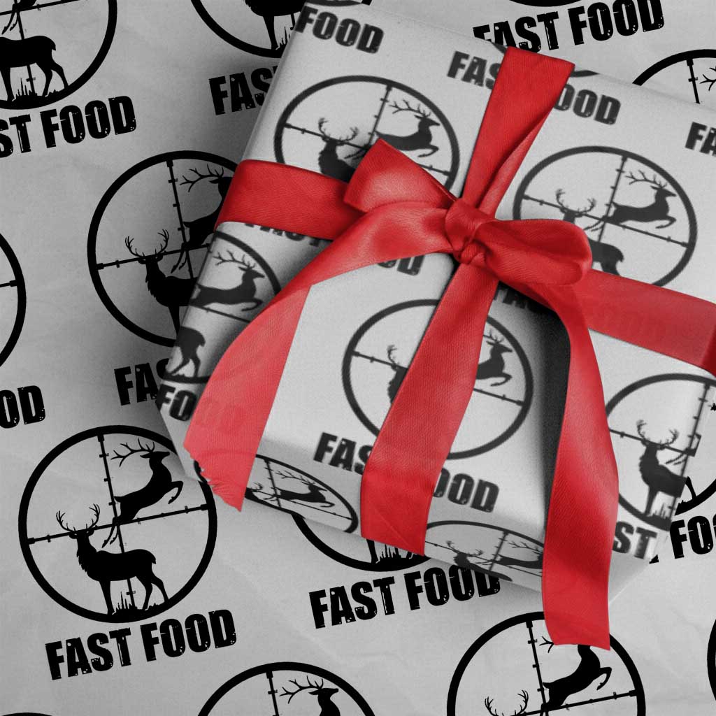 Deer Hunting Wrapping Paper Roll Deer Hunting Funny Hunter Fast Food Gift TS02 White Print Your Wear