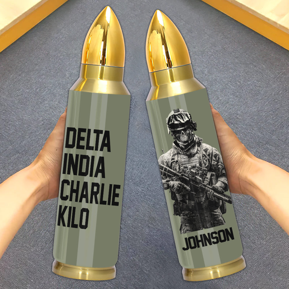 Personalized Veteran Bullet Tumbler Nato Alphabet CTM Printyourwear