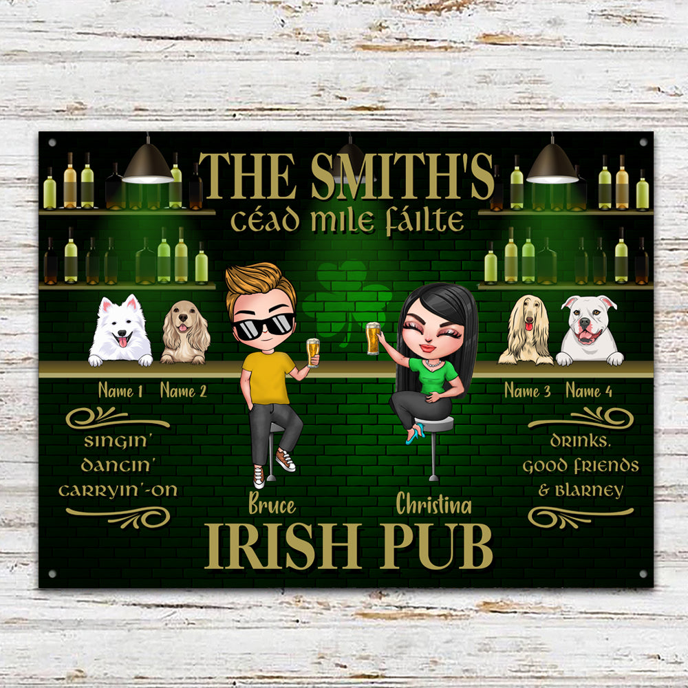 Personalized St Patricks Day Irish Pub Metal Sign Drinks Good Friends and Blarney CTM Custom - Printyourwear