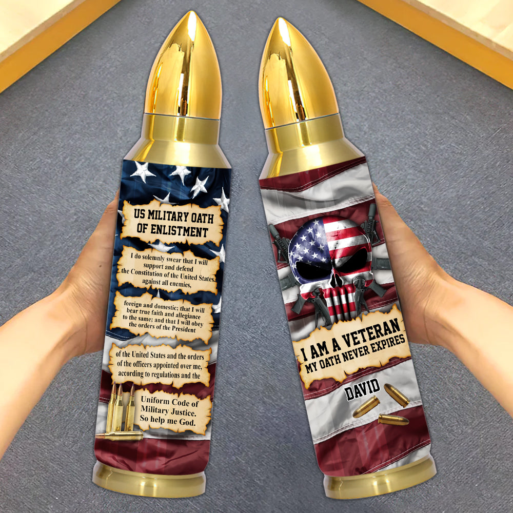 Personalized Veteran Bullet Tumbler US Military Oath of Enlistment CTM Printyourwear