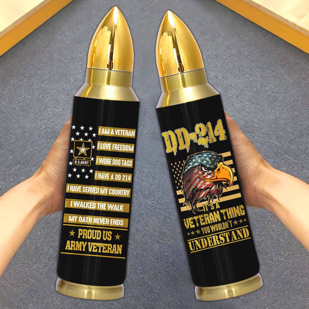 Personalized Veteran Bullet Tumbler Proud US Veteran American Eagles CTM Printyourwear