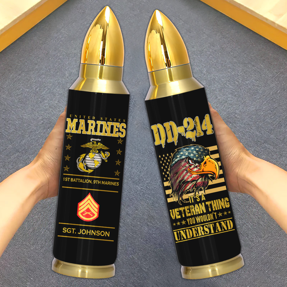 Personalized Veteran Bullet Tumbler DD 214 Its A Veteran Things You Wouldnt Understand CTM Printyourwear
