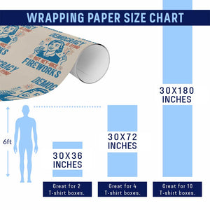 Democracy Is Dying But Hey Nice Fireworks Wrapping Paper Roll Funny Retro 4th of July Political Humor TS02 Print Your Wear