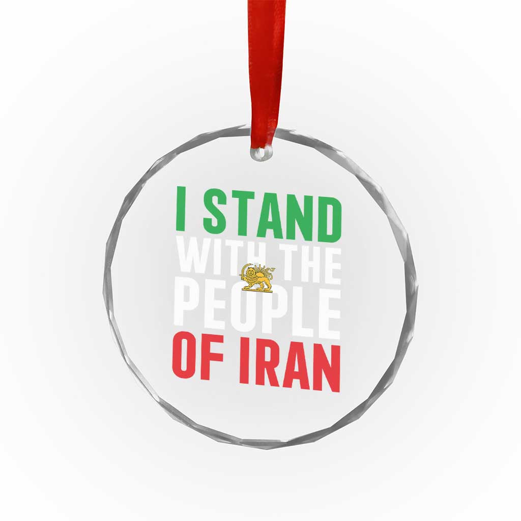I Stand With The People of Iran Crystal Glass Ornament Iranian Revolution Freedom Supporter TS02 Print Your Wear