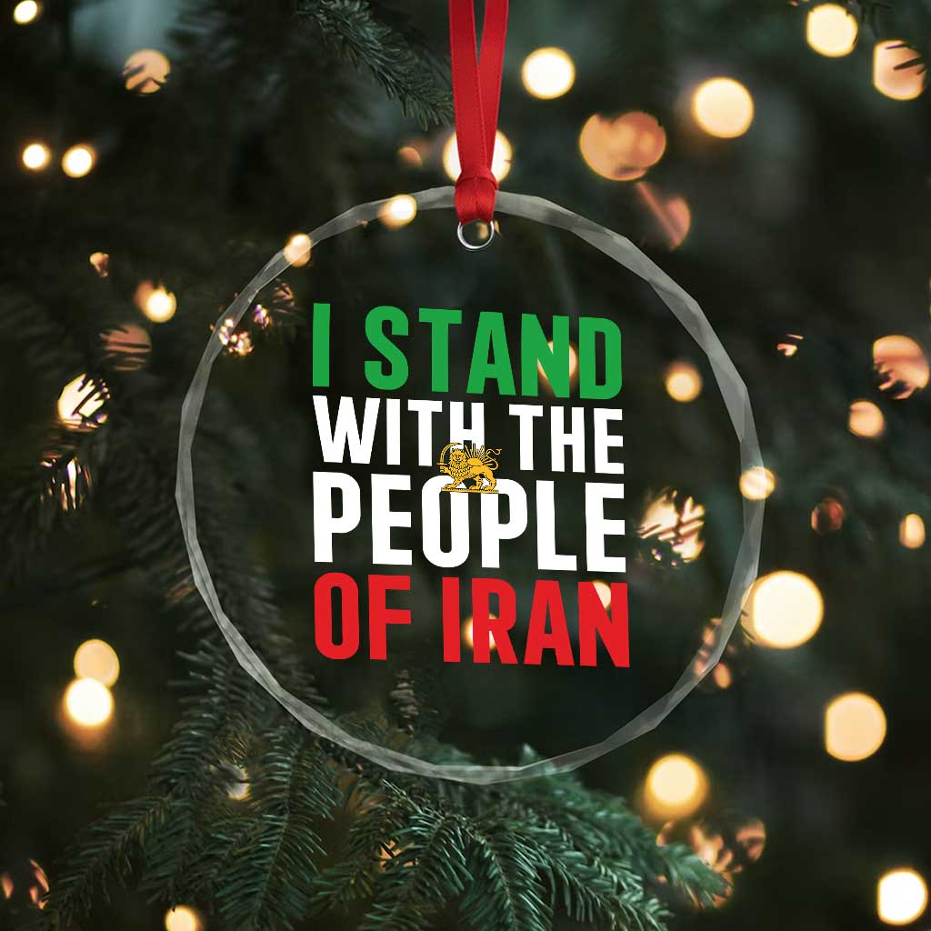 I Stand With The People of Iran Crystal Glass Ornament Iranian Revolution Freedom Supporter TS02 Print Your Wear