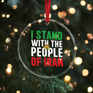 I Stand With The People of Iran Crystal Glass Ornament Iranian Revolution Freedom Supporter TS02 Print Your Wear
