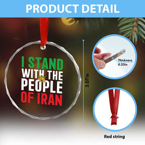 I Stand With The People of Iran Crystal Glass Ornament Iranian Revolution Freedom Supporter TS02 Print Your Wear