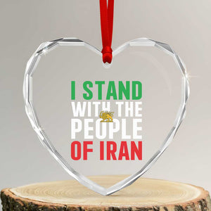 I Stand With The People of Iran Heart Crystal Glass Ornament Iranian Revolution Freedom Supporter TS02 Transparent Glass 3'' Heart Print Your Wear