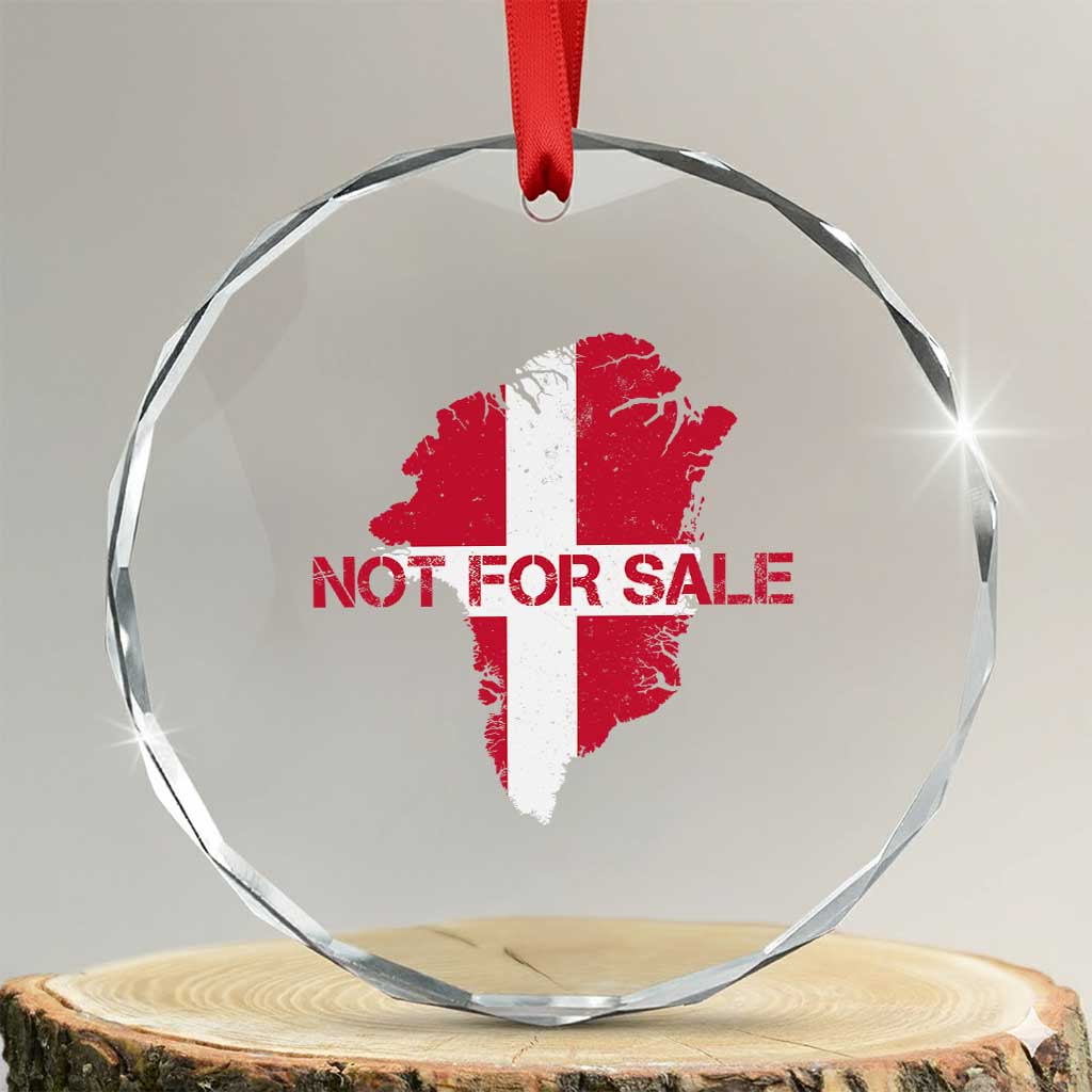 Denmark Stand With Greenland Not For Sale Crystal Glass Ornament Danish Flag Unity Support Protest TS02 Transparent Glass 3'' Circle Print Your Wear