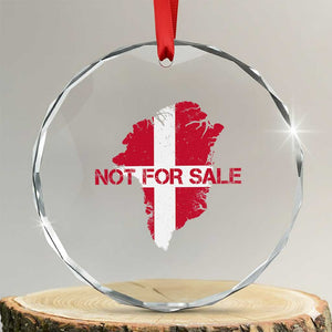 Denmark Stand With Greenland Not For Sale Crystal Glass Ornament Danish Flag Unity Support Protest TS02 Transparent Glass 3'' Circle Print Your Wear