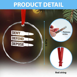 Deny Defend Depose Bullet Crystal Glass Ornament TS09 Print Your Wear