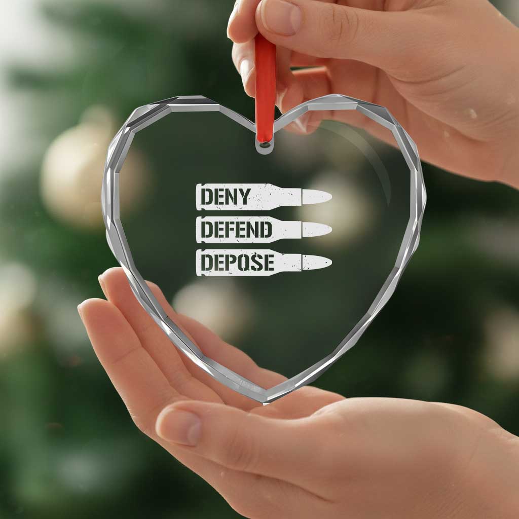 Deny Defend Depose Bullet Heart Crystal Glass Ornament TS09 Print Your Wear