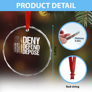 Deny Defend Depose Crystal Glass Ornament Bullet Vintage American Flag TS11 Print Your Wear