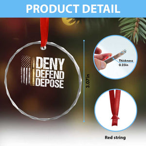 Deny Defend Depose Crystal Glass Ornament Bullet Vintage American Flag TS11 Print Your Wear
