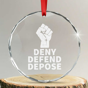 Deny Defend Depose Crystal Glass Ornament Vintage Hand Fist TS11 Transparent Glass 3'' Circle Print Your Wear