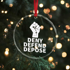 Deny Defend Depose Crystal Glass Ornament Vintage Hand Fist TS11 Print Your Wear