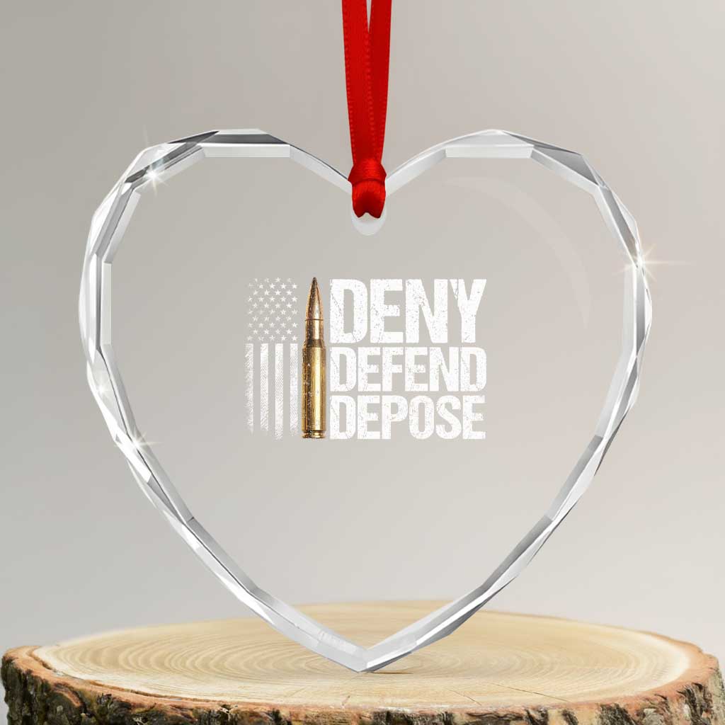 Deny Defend Depose Heart Crystal Glass Ornament Bullet Vintage American Flag TS11 Transparent Glass 3'' Heart Print Your Wear