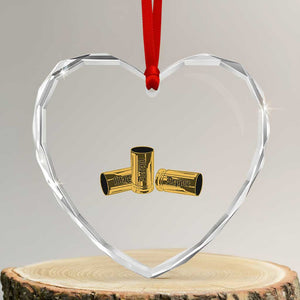 Deny Defend Depose Heart Crystal Glass Ornament Vintage Bullet Shells TS11 Transparent Glass 3'' Heart Print Your Wear