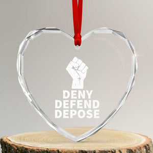 Deny Defend Depose Heart Crystal Glass Ornament Vintage Hand Fist TS11 Transparent Glass 3'' Heart Print Your Wear