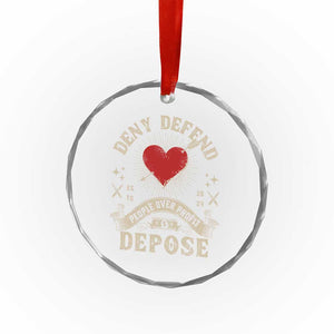 Deny Defend Depose People Over Profit Crystal Glass Ornament Vintage Heart Bullet TS11 Print Your Wear
