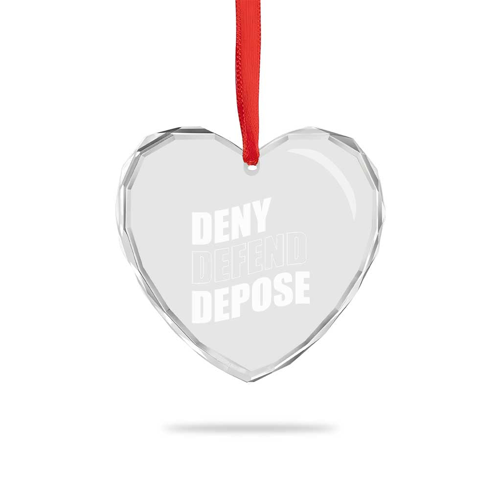 Deny Defend Depose Social Justice Heart Crystal Glass Ornament TS11 Print Your Wear