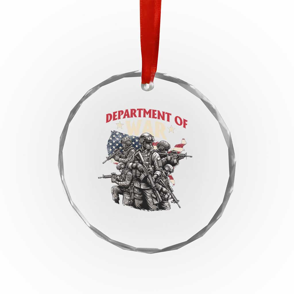 Department of War Est 2025 Crystal Glass Ornament Patriotic Combat Squad Tactical Soldiers Graphic TS02 Print Your Wear