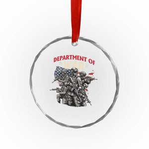 Department of War Est 2025 Crystal Glass Ornament Patriotic Combat Squad Tactical Soldiers Graphic TS02 Print Your Wear