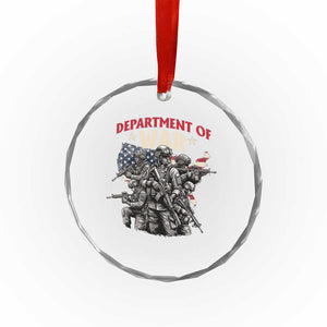 Department of War Est 2025 Crystal Glass Ornament Patriotic Combat Squad Tactical Soldiers Graphic TS02 Print Your Wear