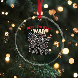 Department of War Est 2025 Crystal Glass Ornament Patriotic Combat Squad Tactical Soldiers Graphic TS02 Print Your Wear