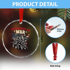 Department of War Est 2025 Crystal Glass Ornament Patriotic Combat Squad Tactical Soldiers Graphic TS02 Print Your Wear