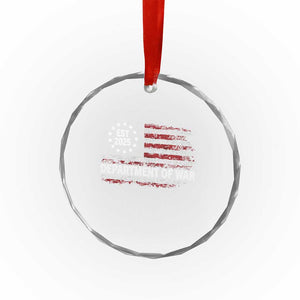 Department of War Est 2025 Crystal Glass Ornament Patriotic Military Vintage Grunge American Flag TS02 Print Your Wear