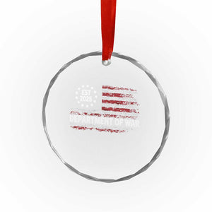 Department of War Est 2025 Crystal Glass Ornament Patriotic Military Vintage Grunge American Flag TS02 Print Your Wear