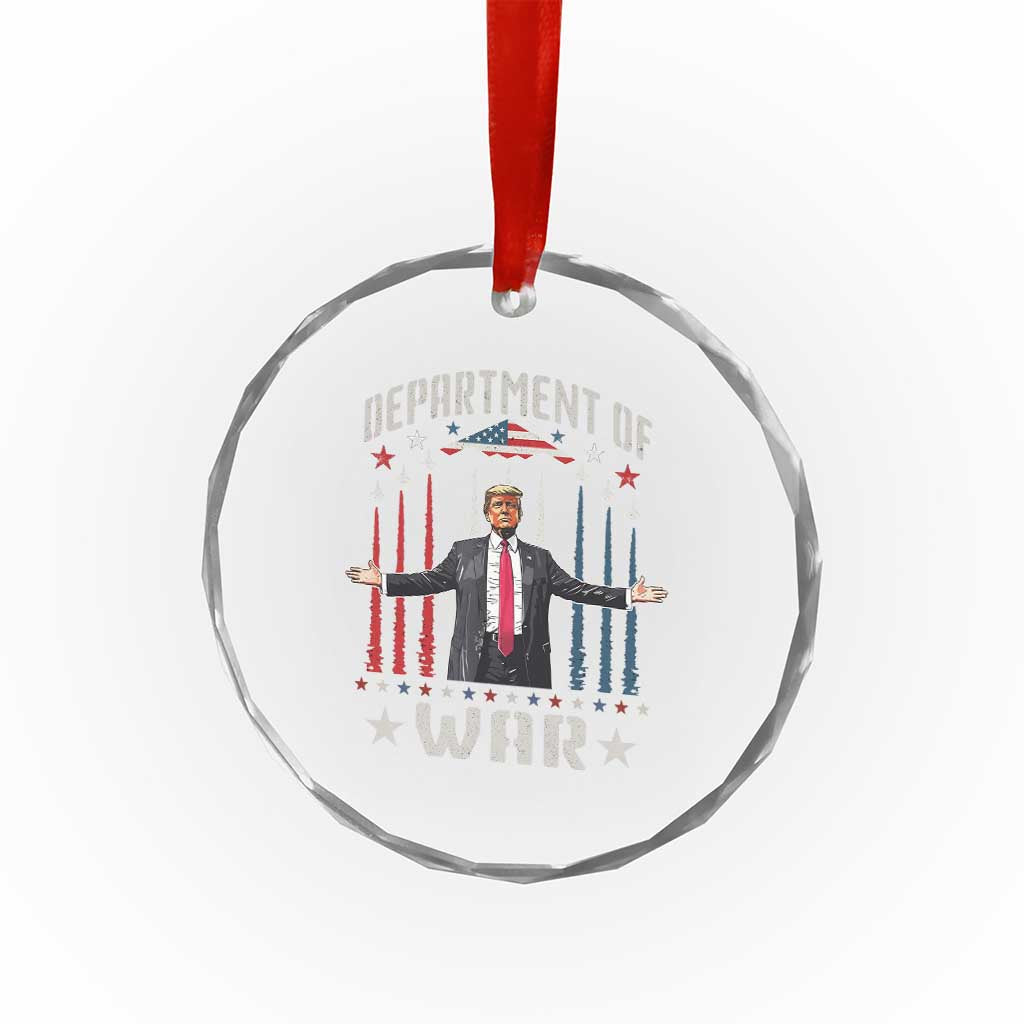 Department of War Est 2025 Crystal Glass Ornament Trump Patriotic Political B2 Spirit Operation Midnight Hammer TS02 Print Your Wear