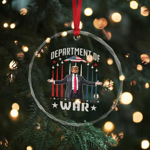 Department of War Est 2025 Crystal Glass Ornament Trump Patriotic Political B2 Spirit Operation Midnight Hammer TS02 Print Your Wear