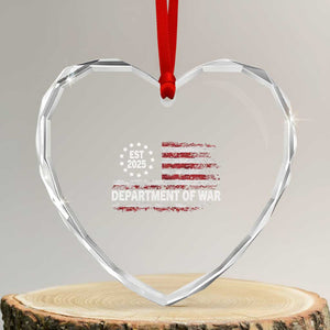 Department of War Est 2025 Heart Crystal Glass Ornament Patriotic Military Vintage Grunge American Flag TS02 Transparent Glass 3'' Heart Print Your Wear