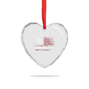 Department of War Est 2025 Heart Crystal Glass Ornament Patriotic Military Vintage Grunge American Flag TS02 Print Your Wear