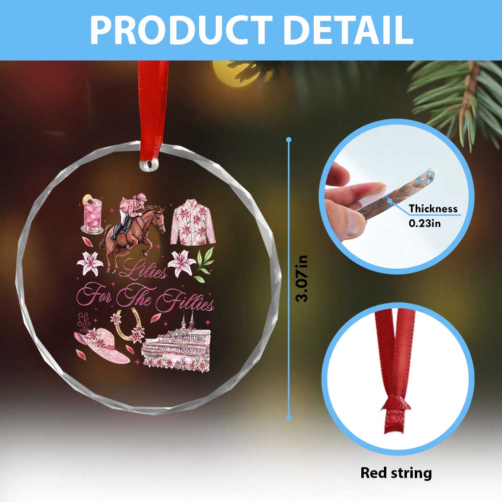 Derby Horse Racing Day Crystal Glass Ornament Lilies For The Fillies Stargazer Lily Flower TS11 Print Your Wear