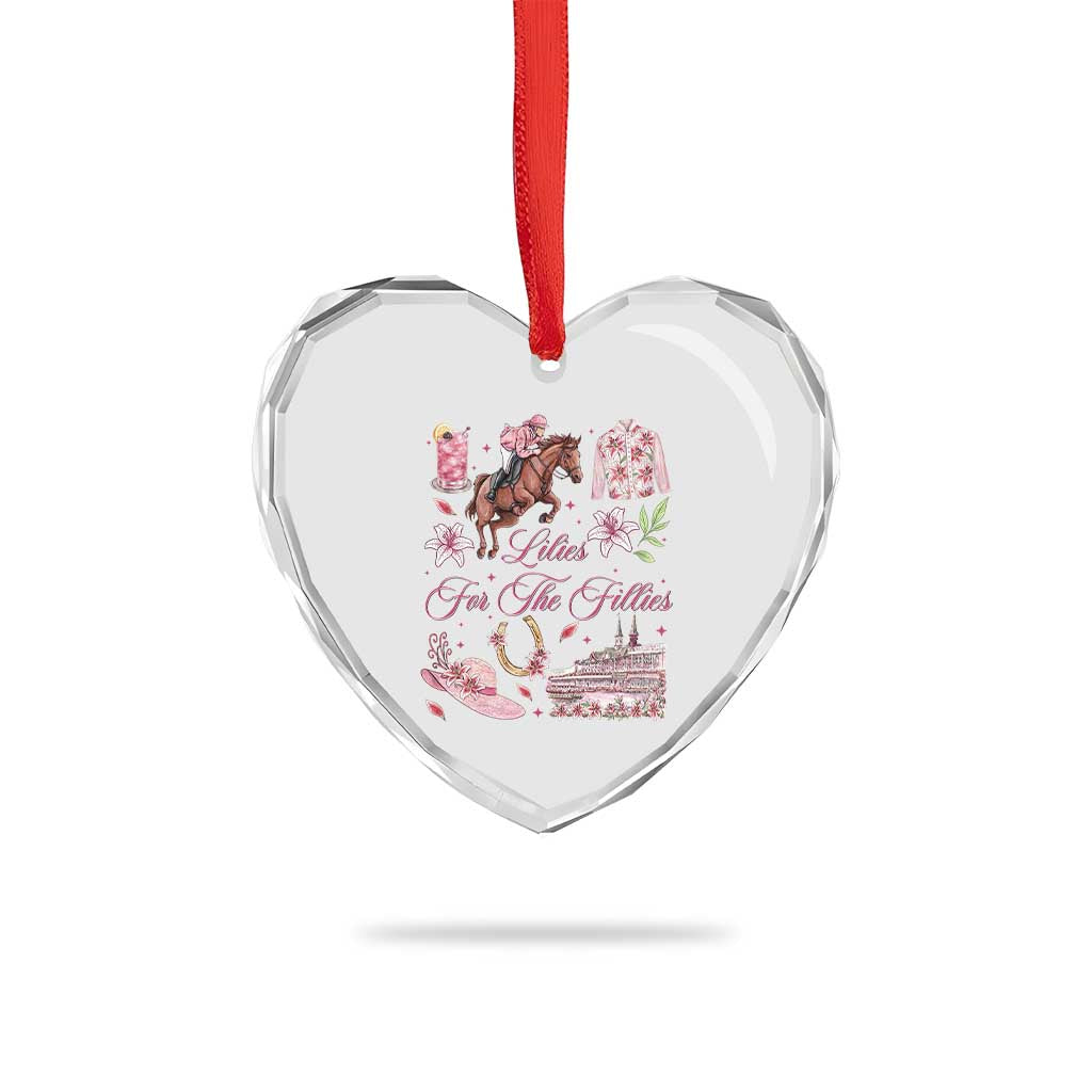 Derby Horse Racing Day Heart Crystal Glass Ornament Lilies For The Fillies Stargazer Lily Flower TS11 Print Your Wear