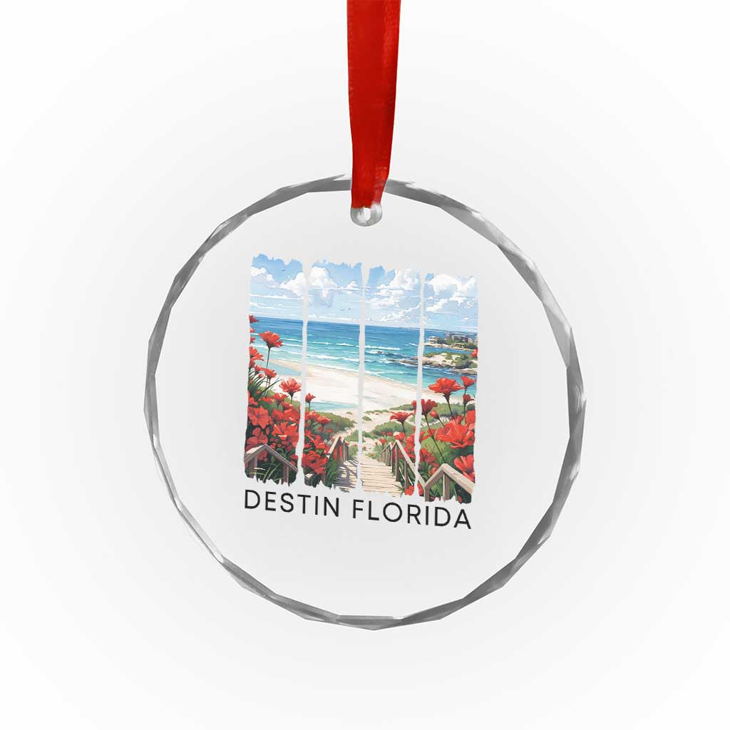 Destin Florida Crystal Glass Ornament Summer Travel Beach Vacation Gift