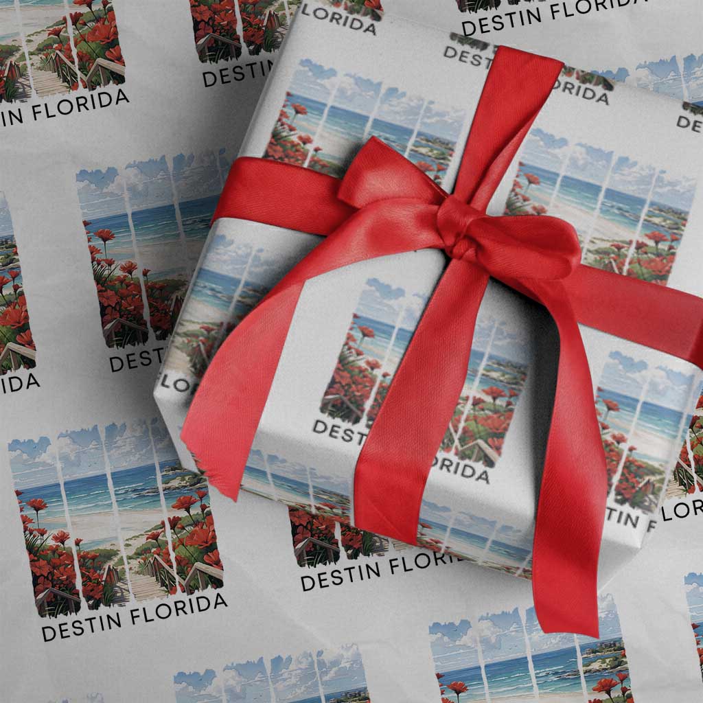 Destin Florida Wrapping Paper Roll Summer Travel Beach Vacation Gift