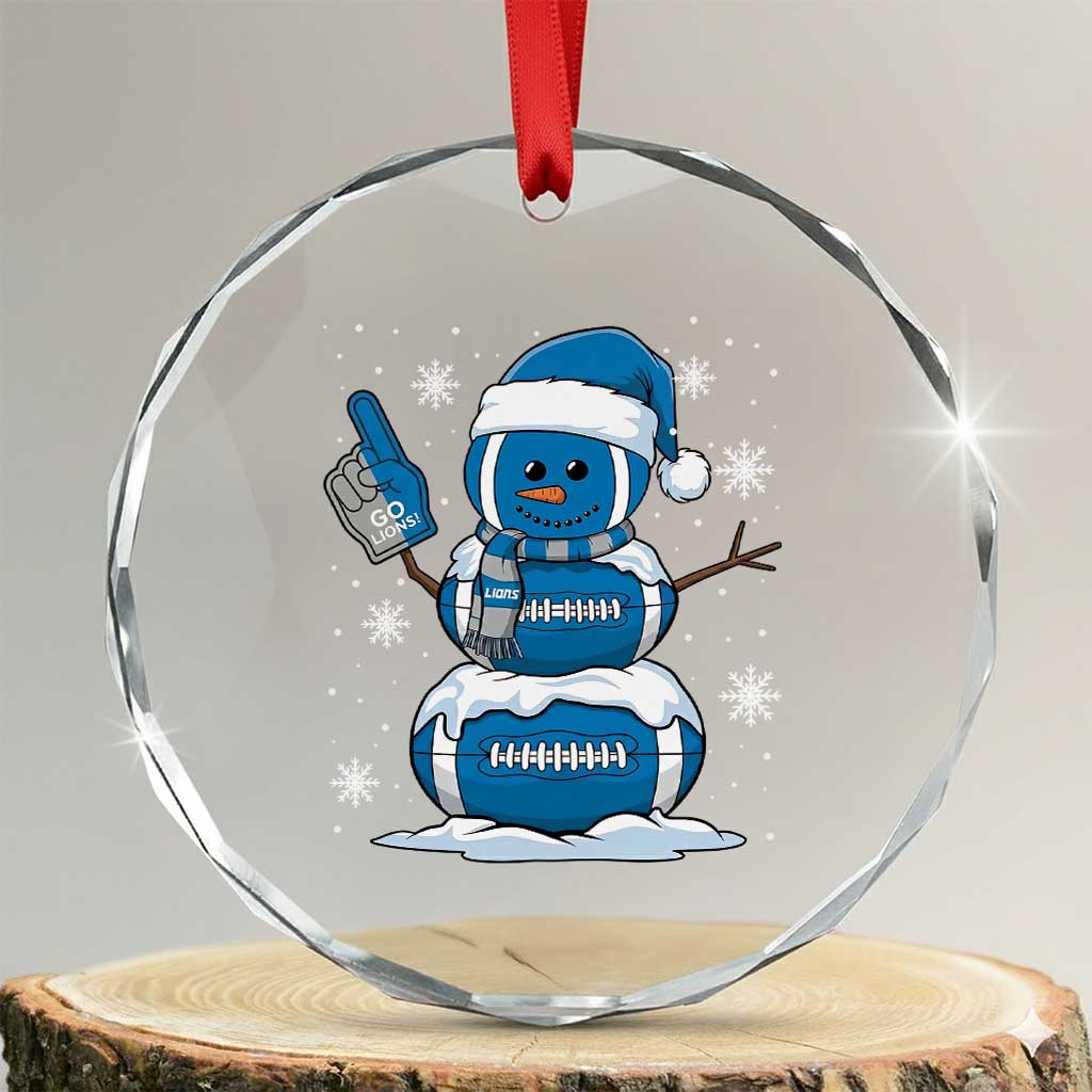 LF Christmas Snowman Crystal Glass Ornament DFL Football Fan TS10 Transparent Glass 3'' Circle Print Your Wear