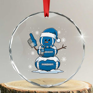 LF Christmas Snowman Crystal Glass Ornament DFL Football Fan TS10 Transparent Glass 3'' Circle Print Your Wear