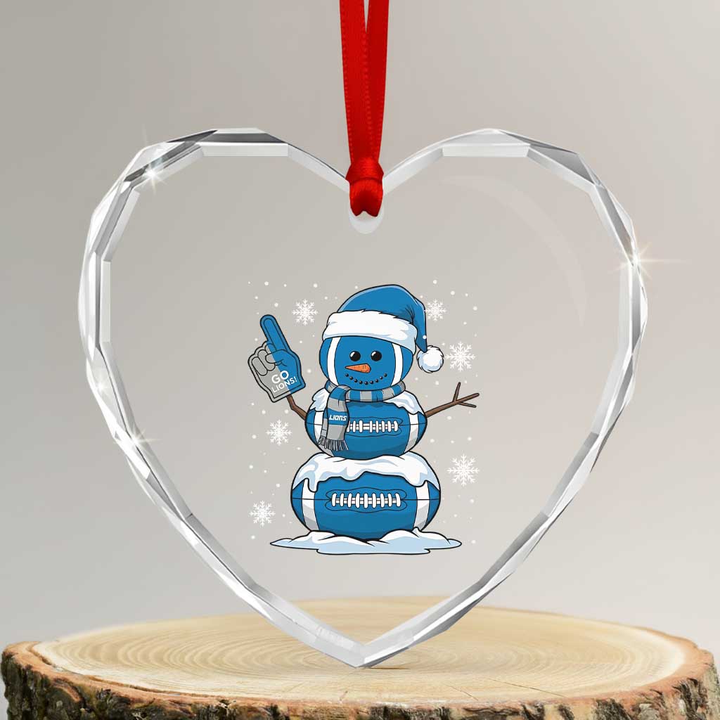 LF Christmas Snowman Heart Crystal Glass Ornament DFL Football Fan TS10 Transparent Glass 3'' Heart Print Your Wear