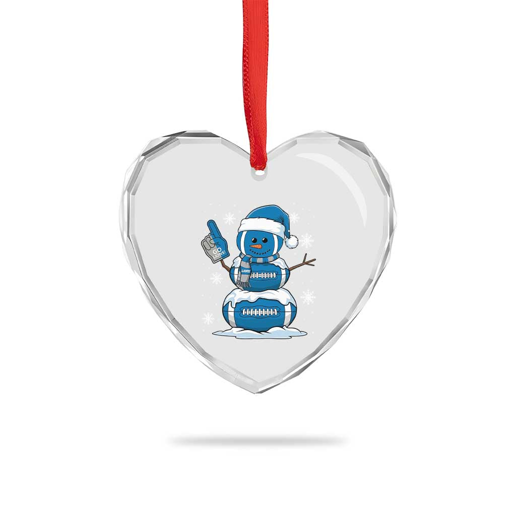 LF Christmas Snowman Heart Crystal Glass Ornament DFL Football Fan TS10 Print Your Wear