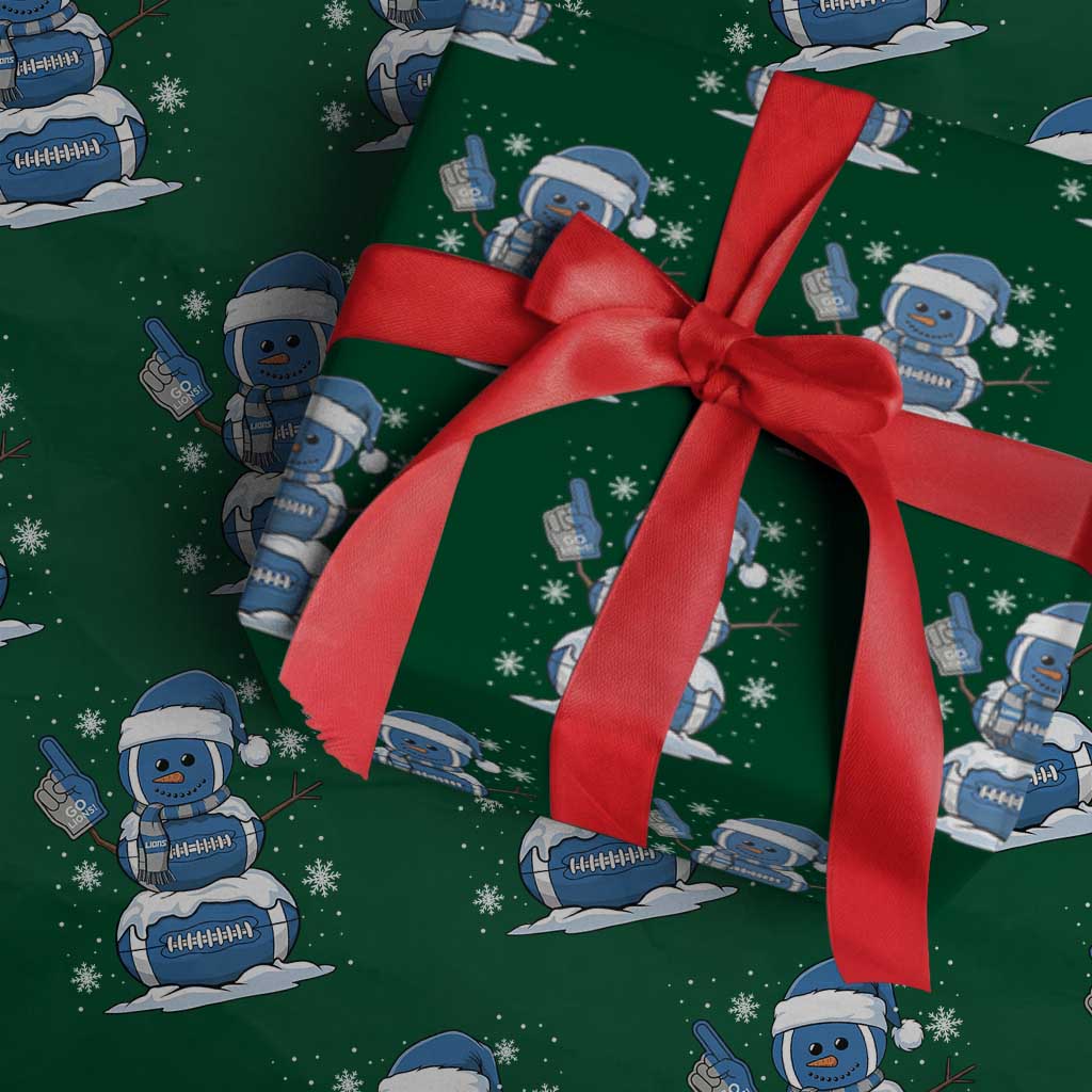 LF Christmas Snowman Wrapping Paper Roll DFL Football Fan TS10 Green Print Your Wear
