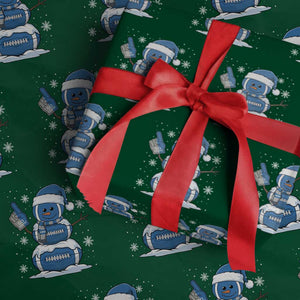 LF Christmas Snowman Wrapping Paper Roll DFL Football Fan TS10 Green Print Your Wear
