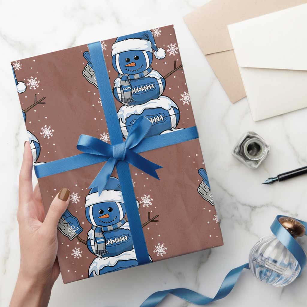 LF Christmas Snowman Wrapping Paper Roll DFL Football Fan TS10 Mocha Print Your Wear