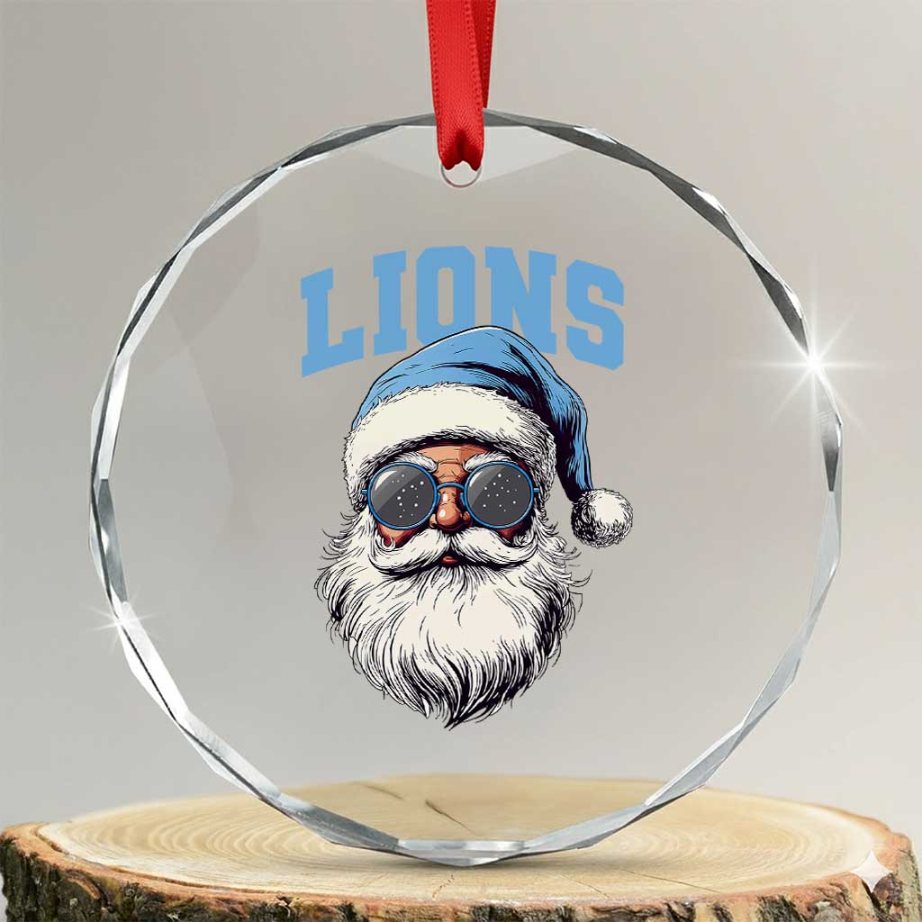 LF Football Christmas Crystal Glass Ornament Vintage Santa Claus Face Game Day TS10 Transparent Glass 3'' Circle Print Your Wear