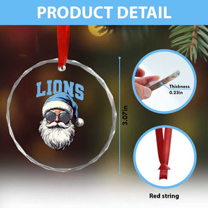 LF Football Christmas Crystal Glass Ornament Vintage Santa Claus Face Game Day TS10 Print Your Wear