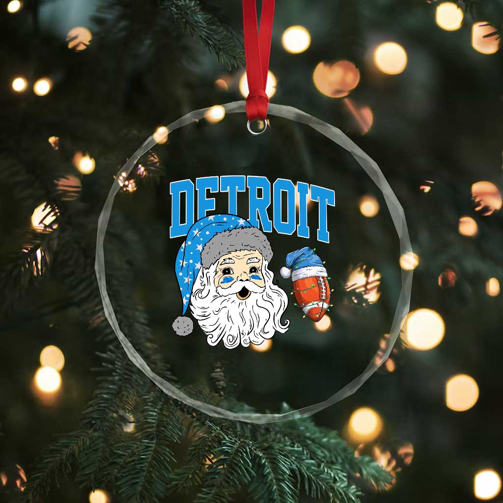 LF Football Christmas Crystal Glass Ornament Vintage Santa Claus Face Game Day Sports Fans TS10 Print Your Wear